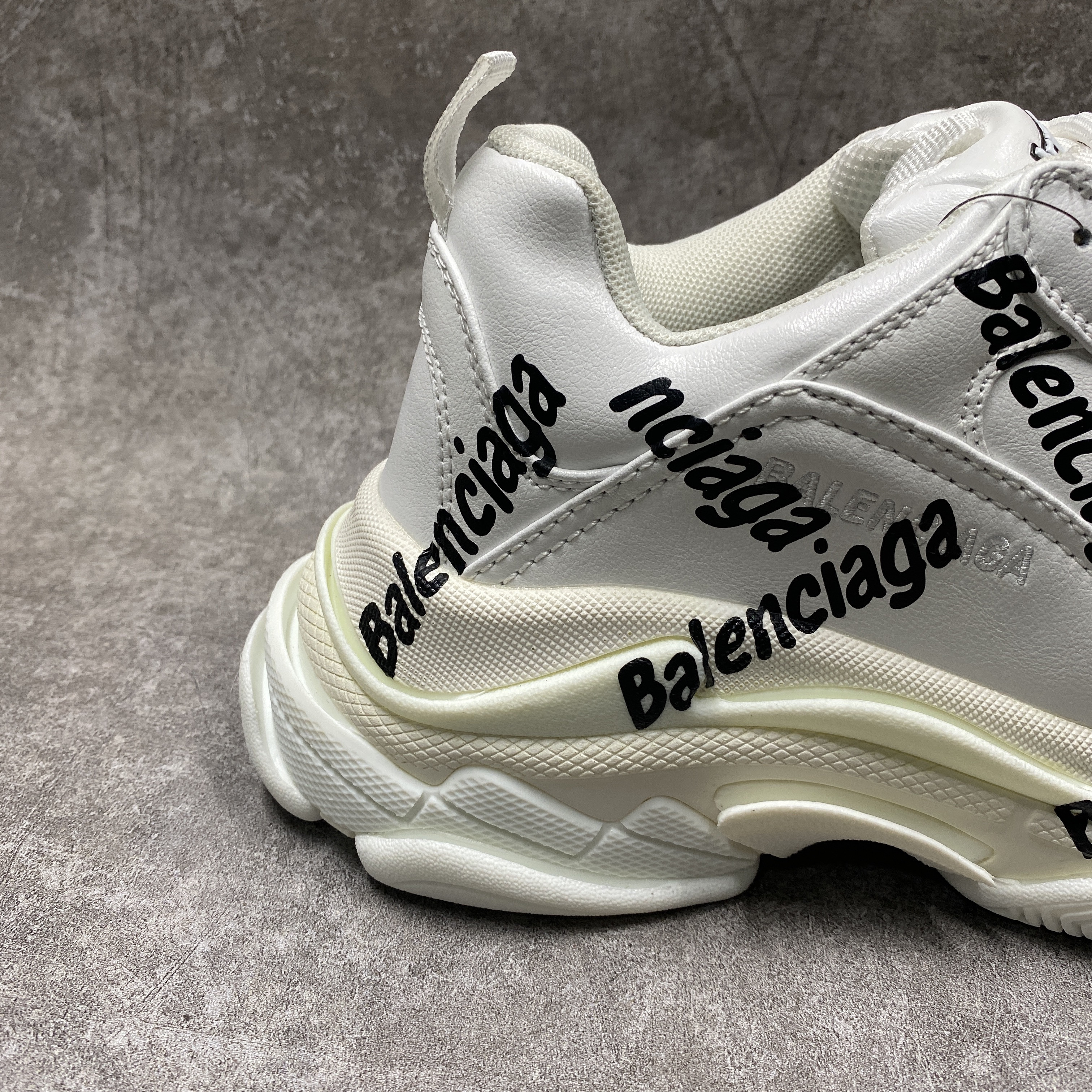 Balenciga Triple S Logotype Sneaker in White