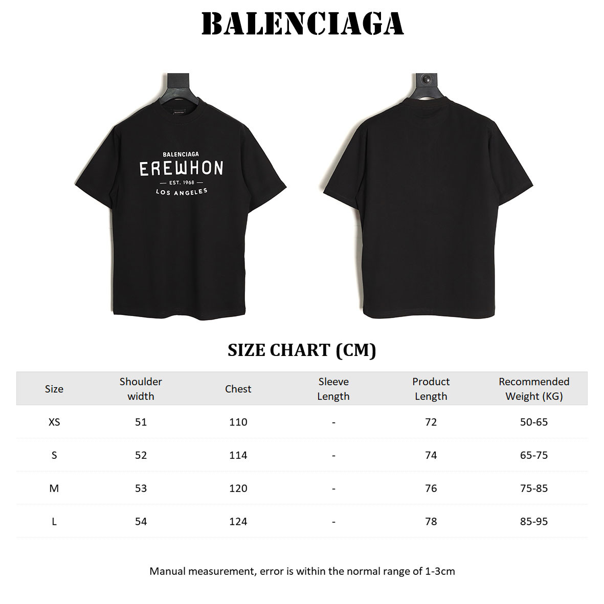 Ba*len*cia*ga 25ss short-sleeved t-shirt