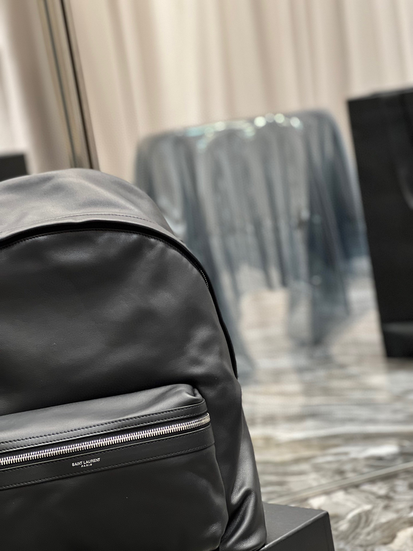 Y*L city backpack in canvas, nylon and leather   31 x 41 x 22 cm  12.2 x 16.1 x 8.6 inches