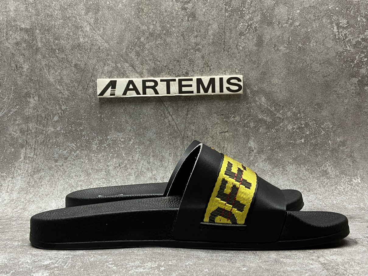 OFF-WHITE Slide Black Yellow (No Shoe Box)