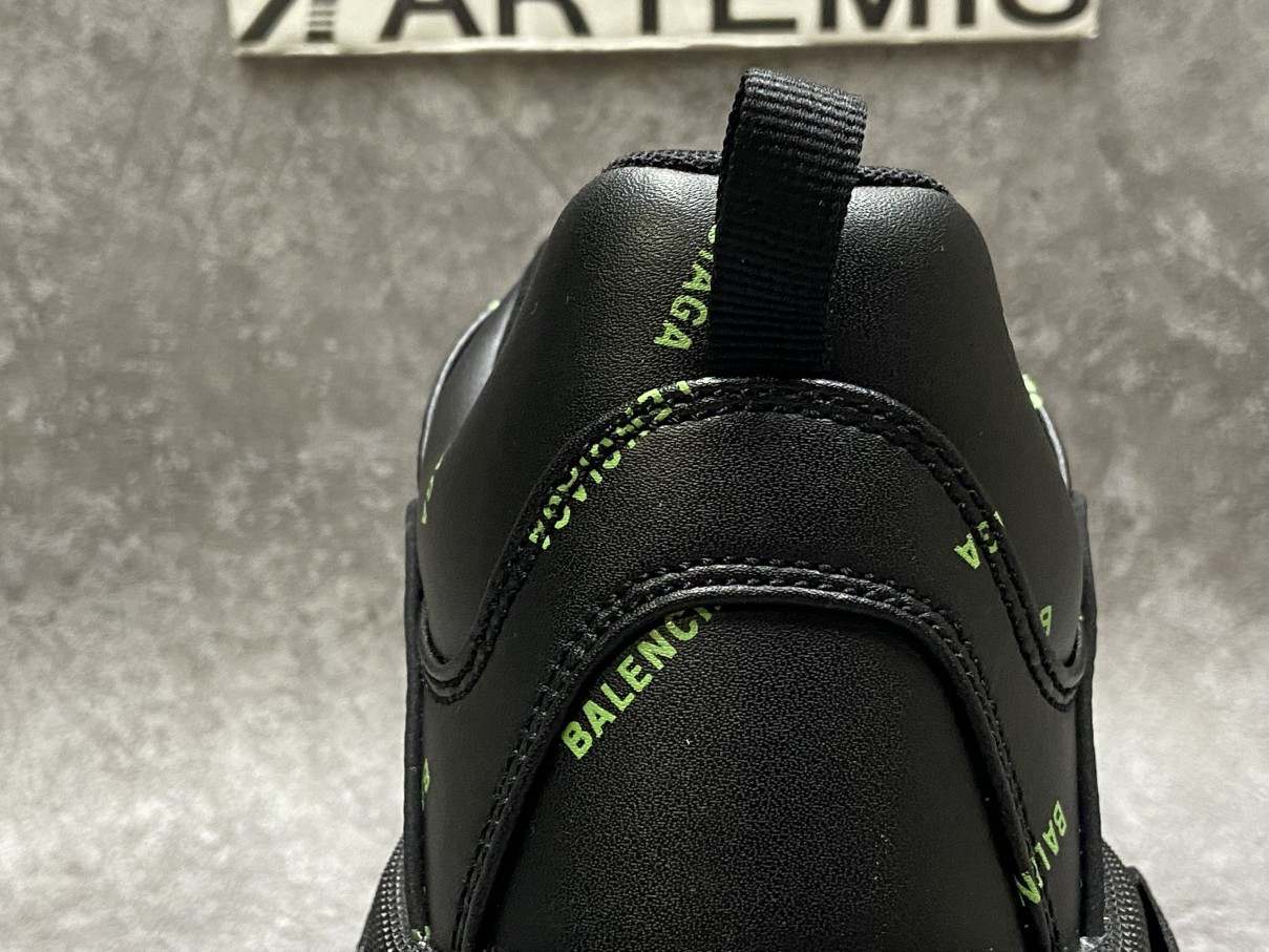 Balenciga Triple S Allover Logo Black Green