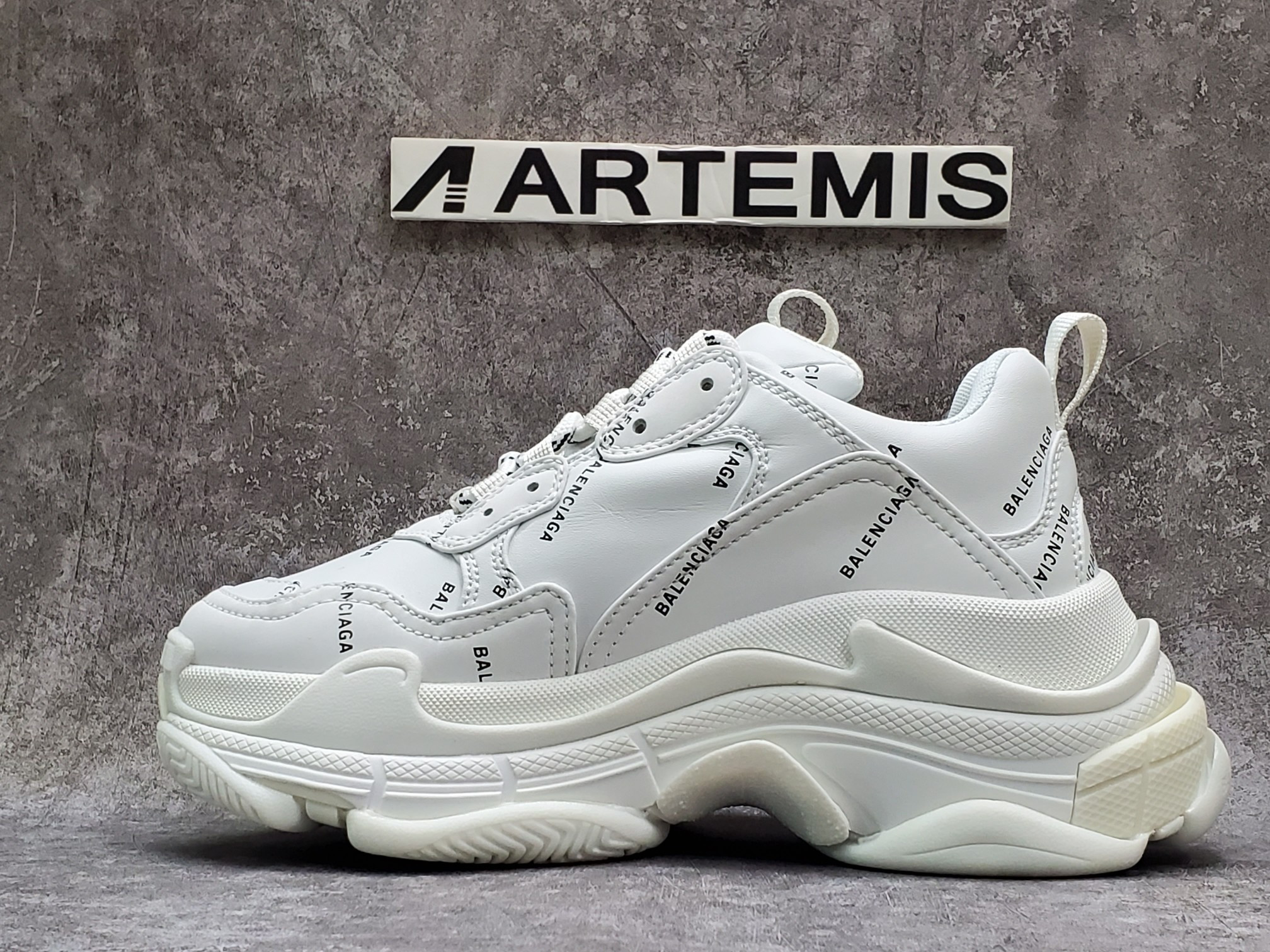 Balenciga Triple S Allover Logo White