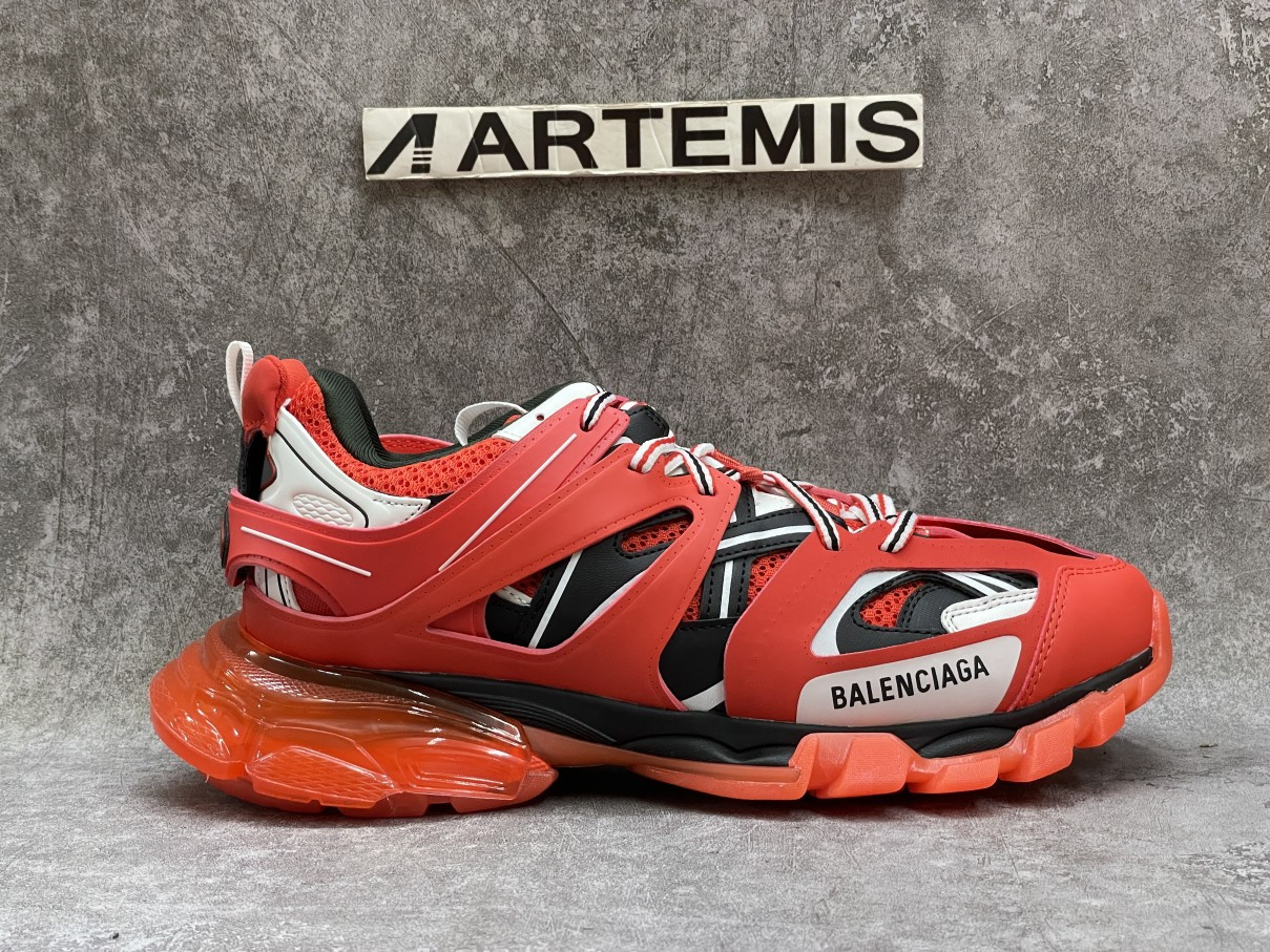 Balenciga Track Clear Sole Red