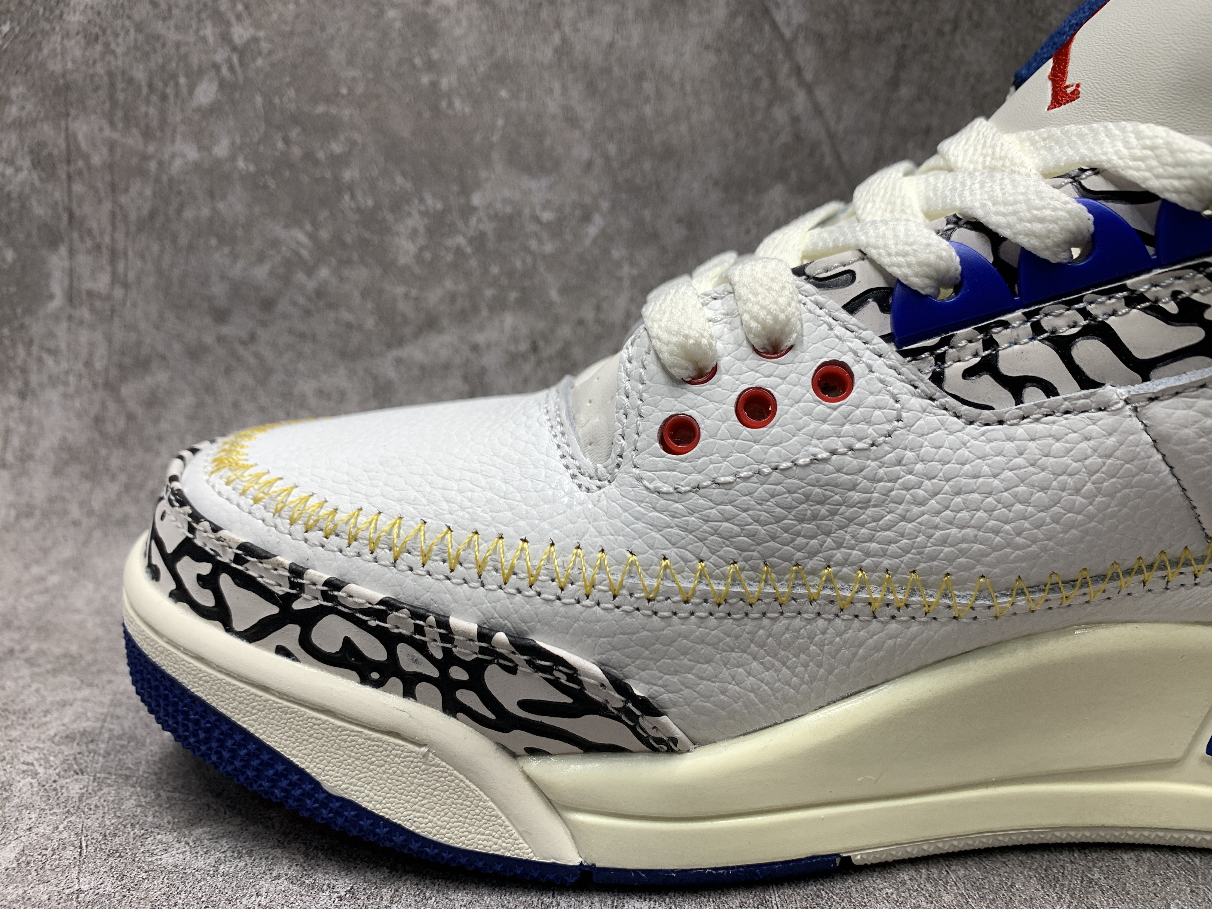 Air Jordan 3 Retro SP White Blue Red Cement Grey