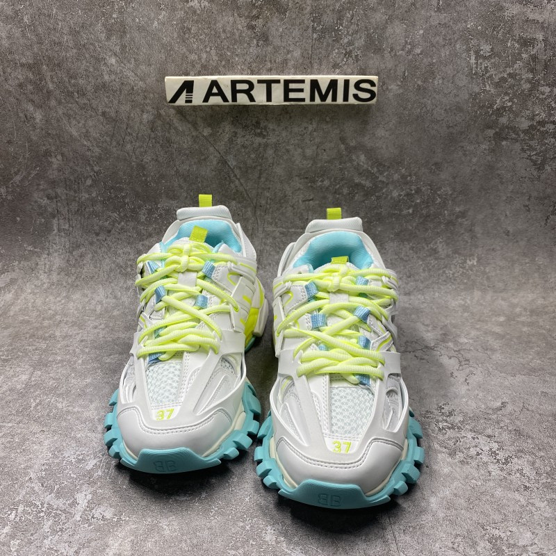 Balenciga Track White Neon Yellow