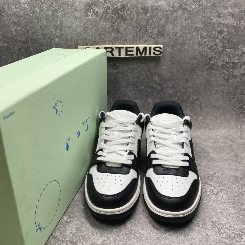 OFF-WHITE Out Of Office OOO Low Tops White Black White