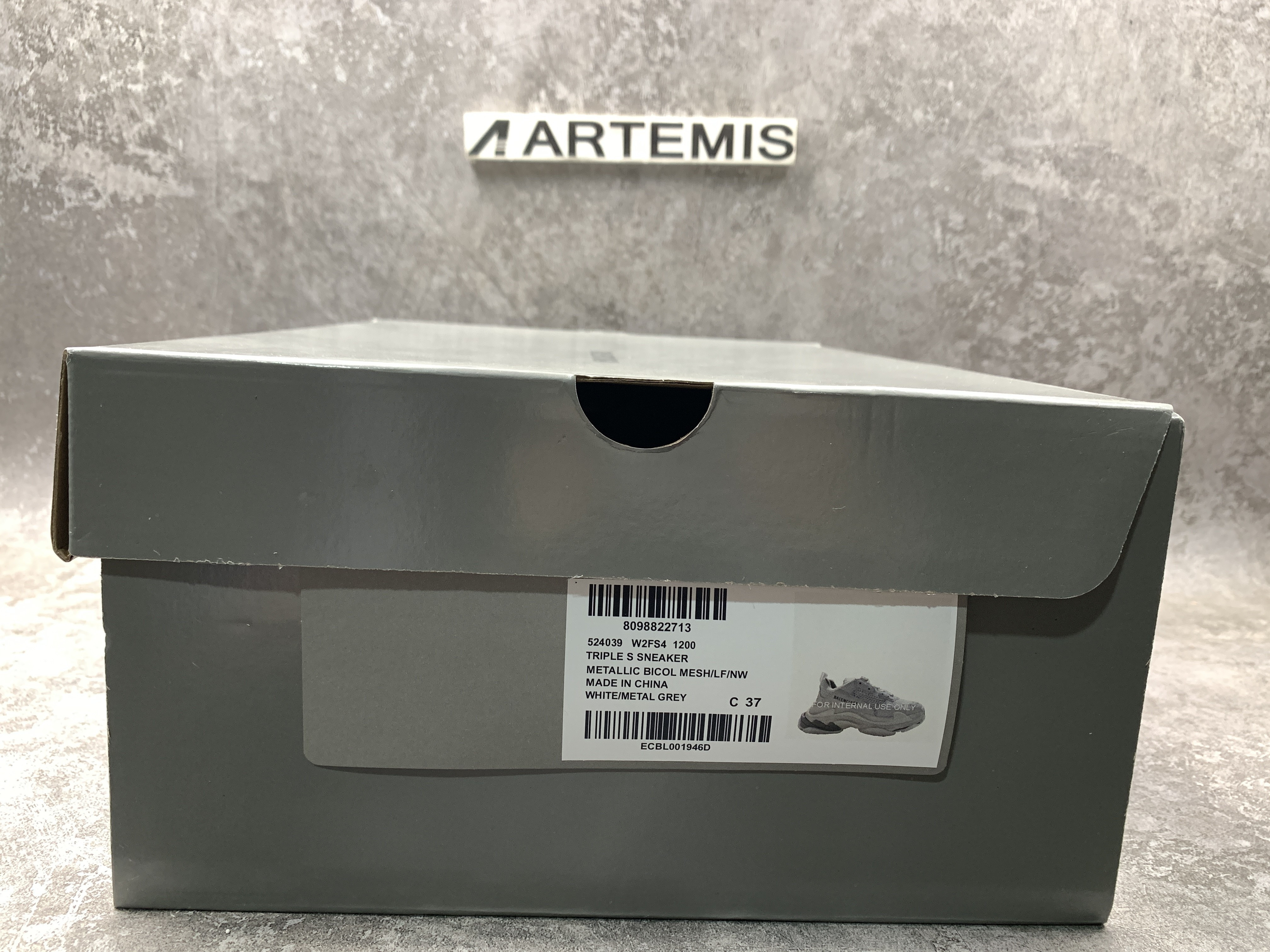 Balenciga Triple S Sneaker White and Metal Grey