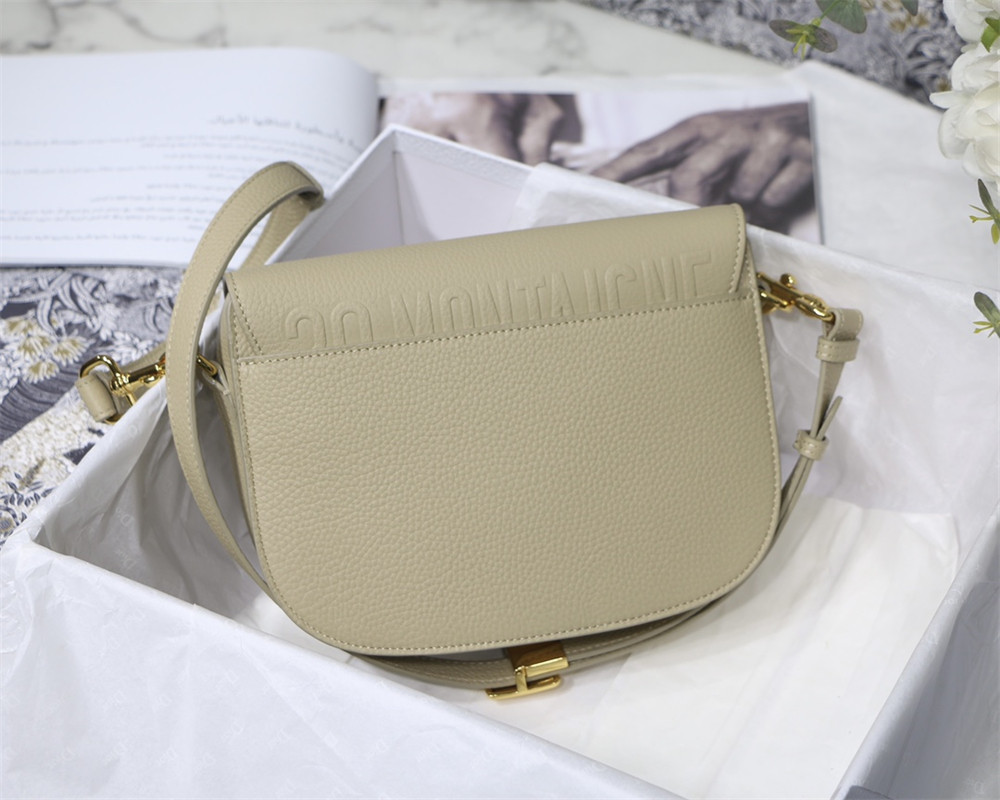 medium D*or bobby bag apricot grained calfskin
