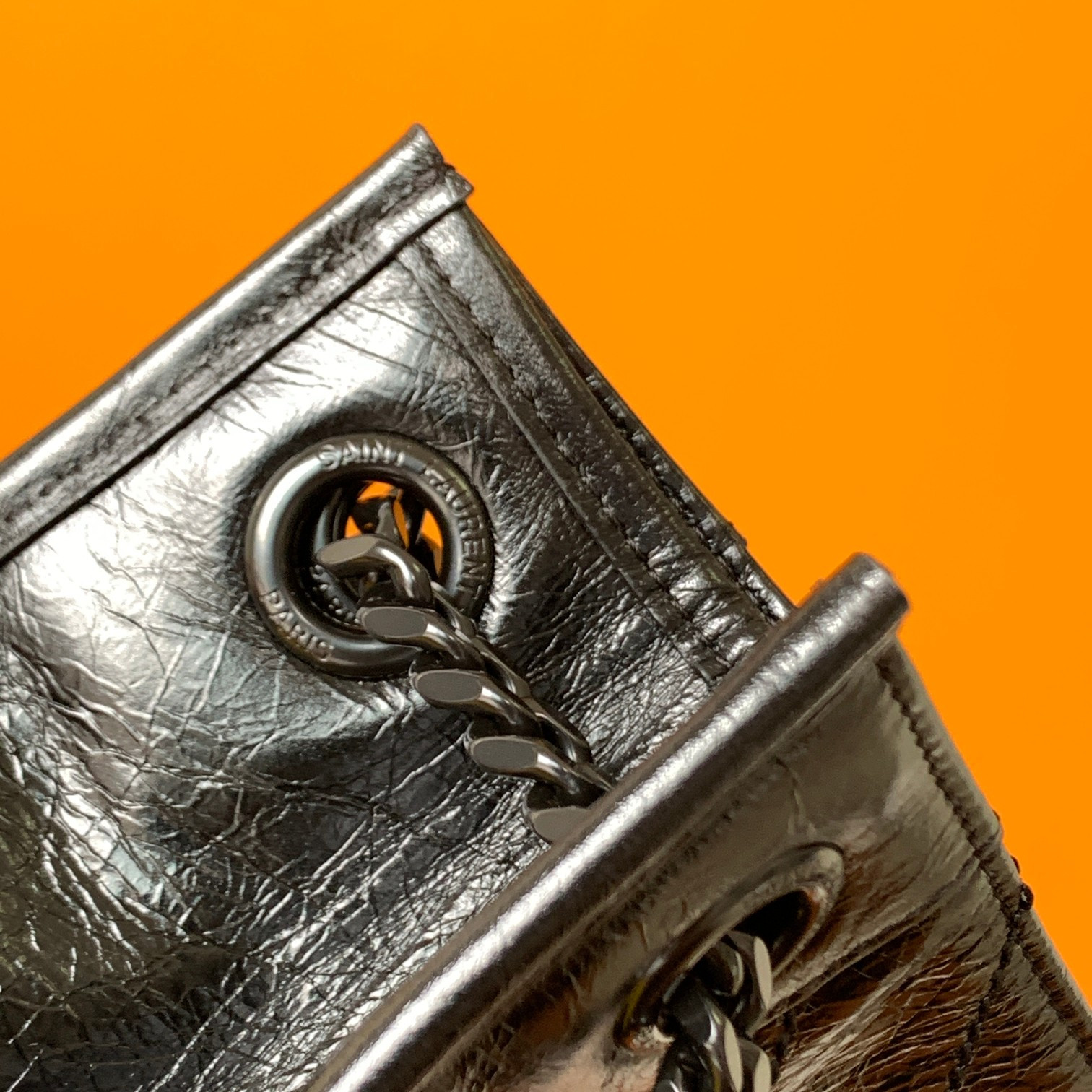 Y*L niki shopping in vintage leather 12.9 x 10.6 x 4.5 inches