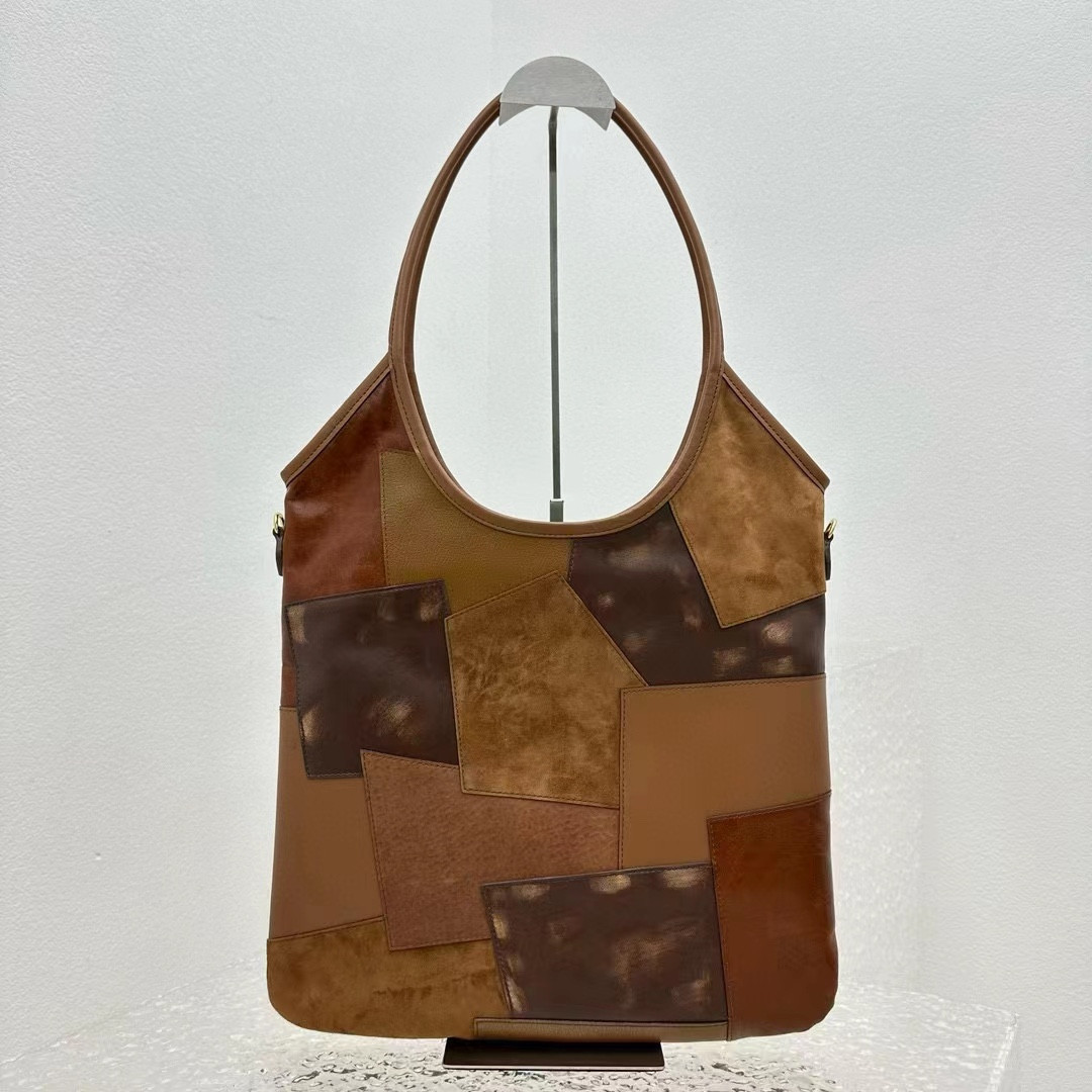 Miu Miu IVY leather patchwork bag 40x35cm