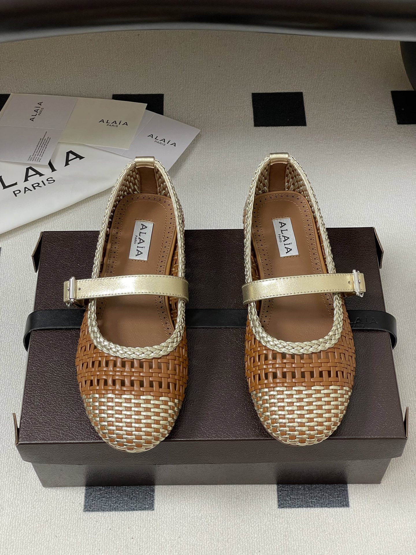 UA Alaïa Hollow Woven Mary Jane Flats(Customized Size 7-10 days production time)